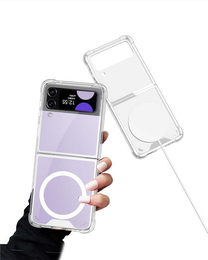 Galaxy Z Flip 3 Wireless Şarj Özellikli Airbagli Zore Kıpta Anti Shock Magsafe