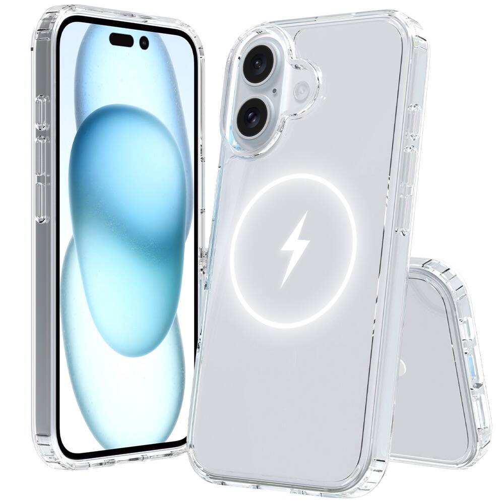 iPhone 16 Plus Magsafe Şarj Özellikli Şeffaf Sert PC Zore Embos