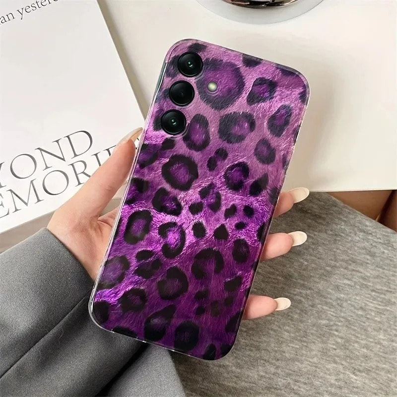 Samsung Galaxy A36 Uyumlu Leopar Desenli Zebana Luxe Silikon Kılıf