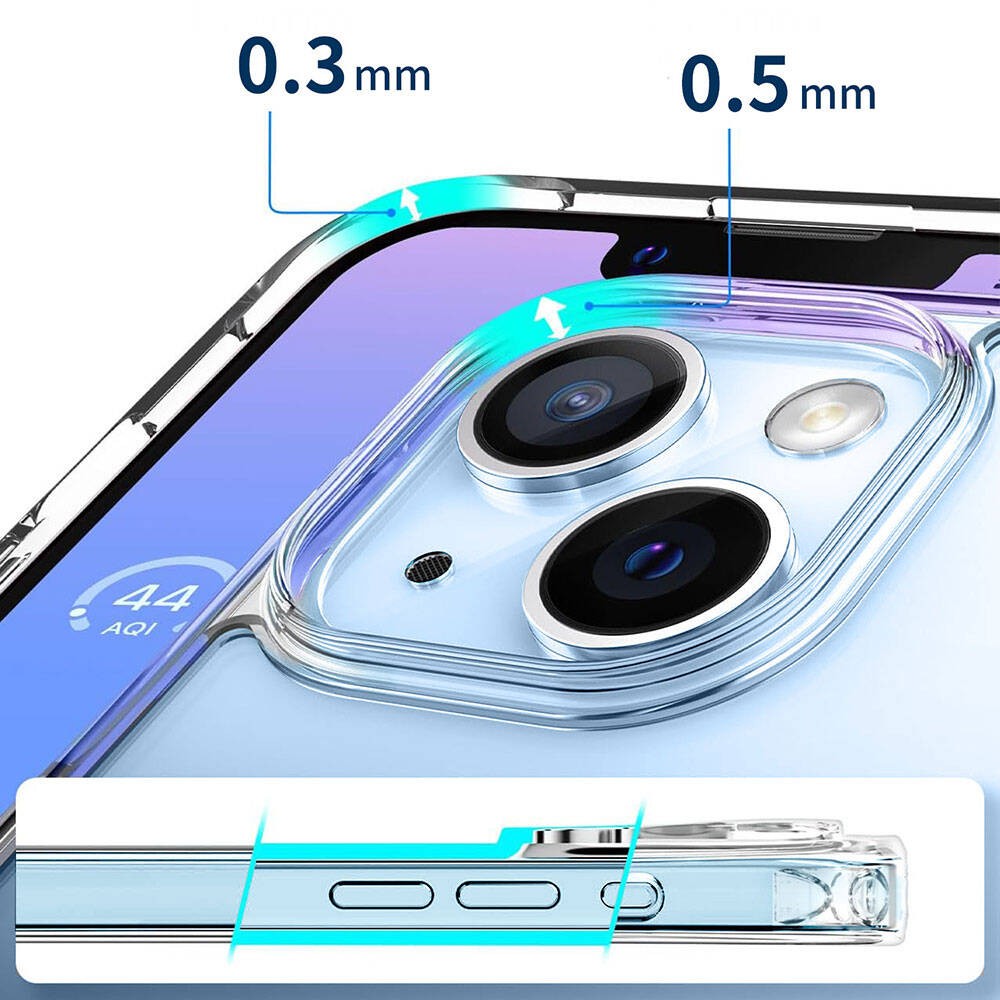 iPhone 15 Magsafe Şarj Özellikli Şeffaf Sert PC Zore Embos