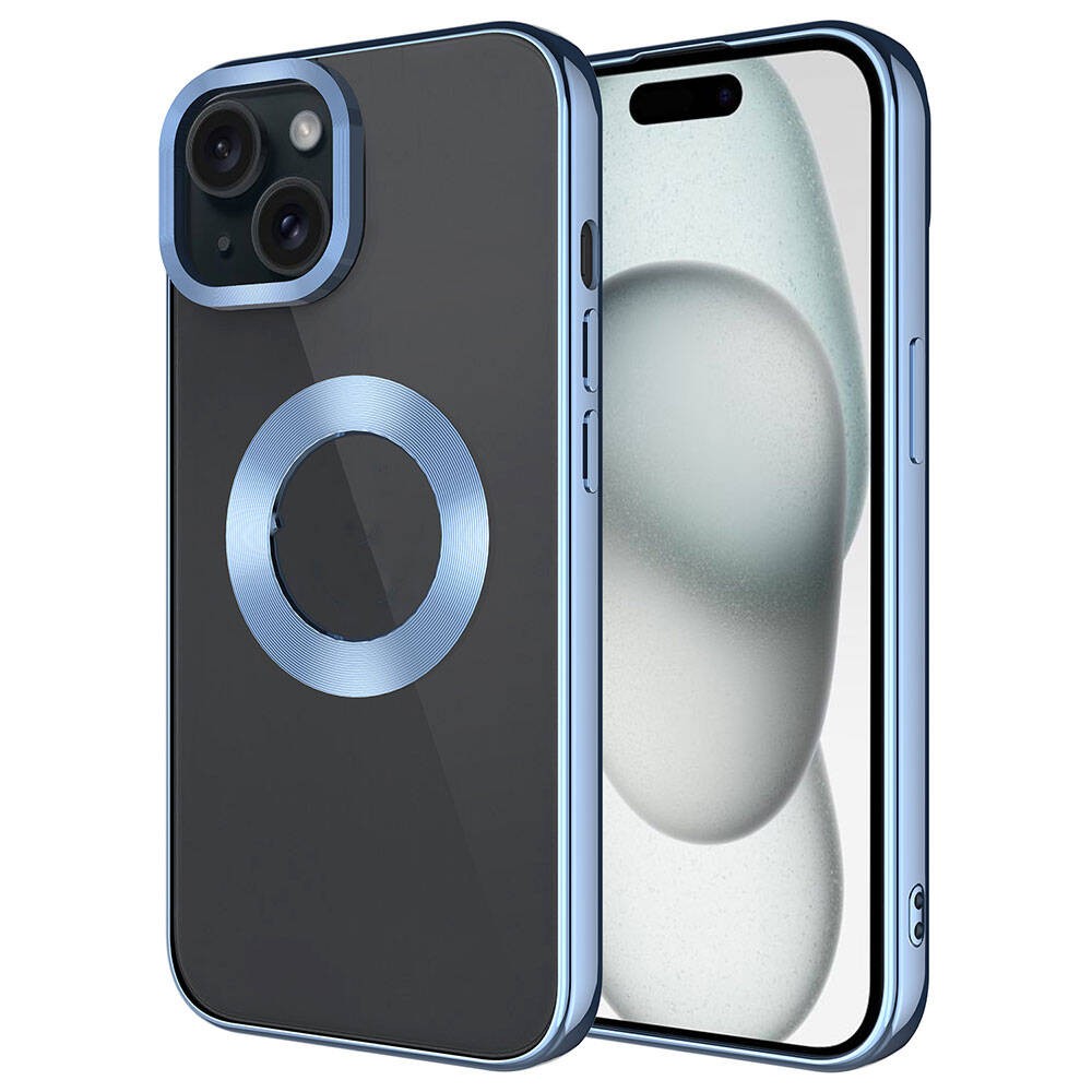 iPhone 15 Tek Kamera Çerçeveli Logo Gösteren Zore Omega Kılıf