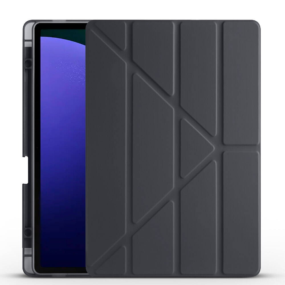 Galaxy Tab S9 FE Plus  Zore Tri Folding Kalem Bölmeli Standlı