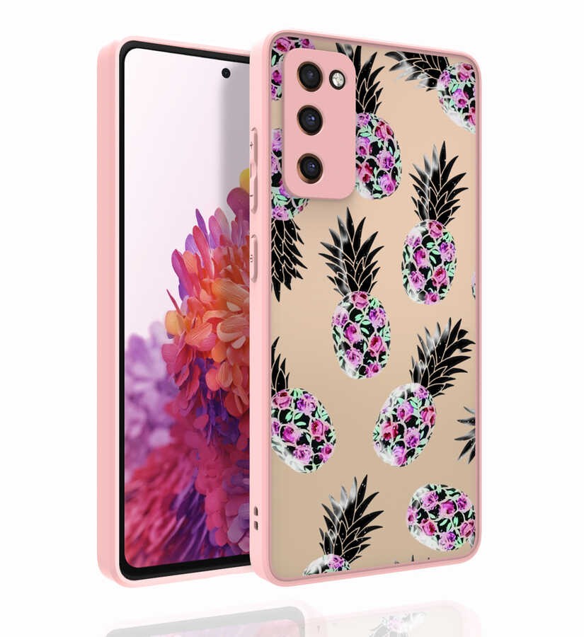 Galaxy S20 FE Compatible Patterned Camera Protected Glossy Rona Viola Case