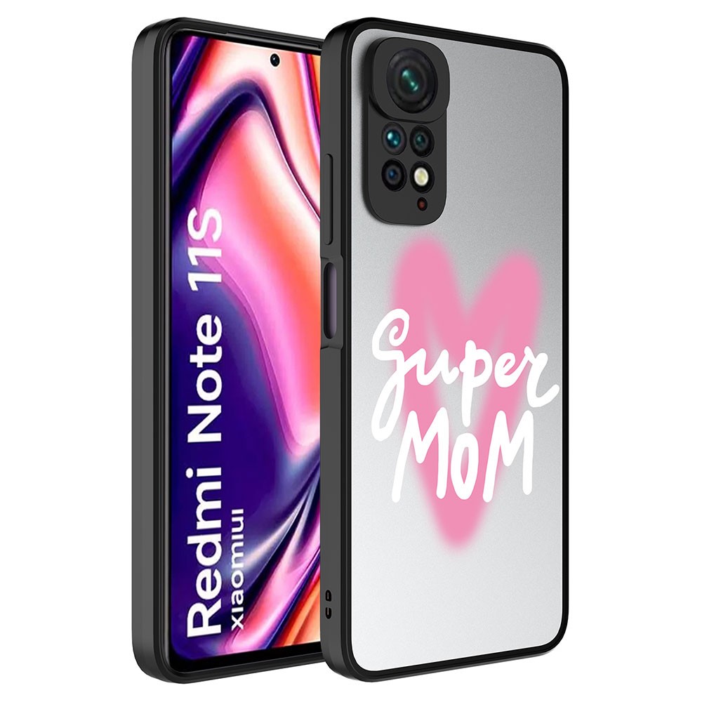 Xiaomi Redmi Note 11S Global Aynalı Desenli Kamera Korumalı Parlak Zore Mirror Kapak