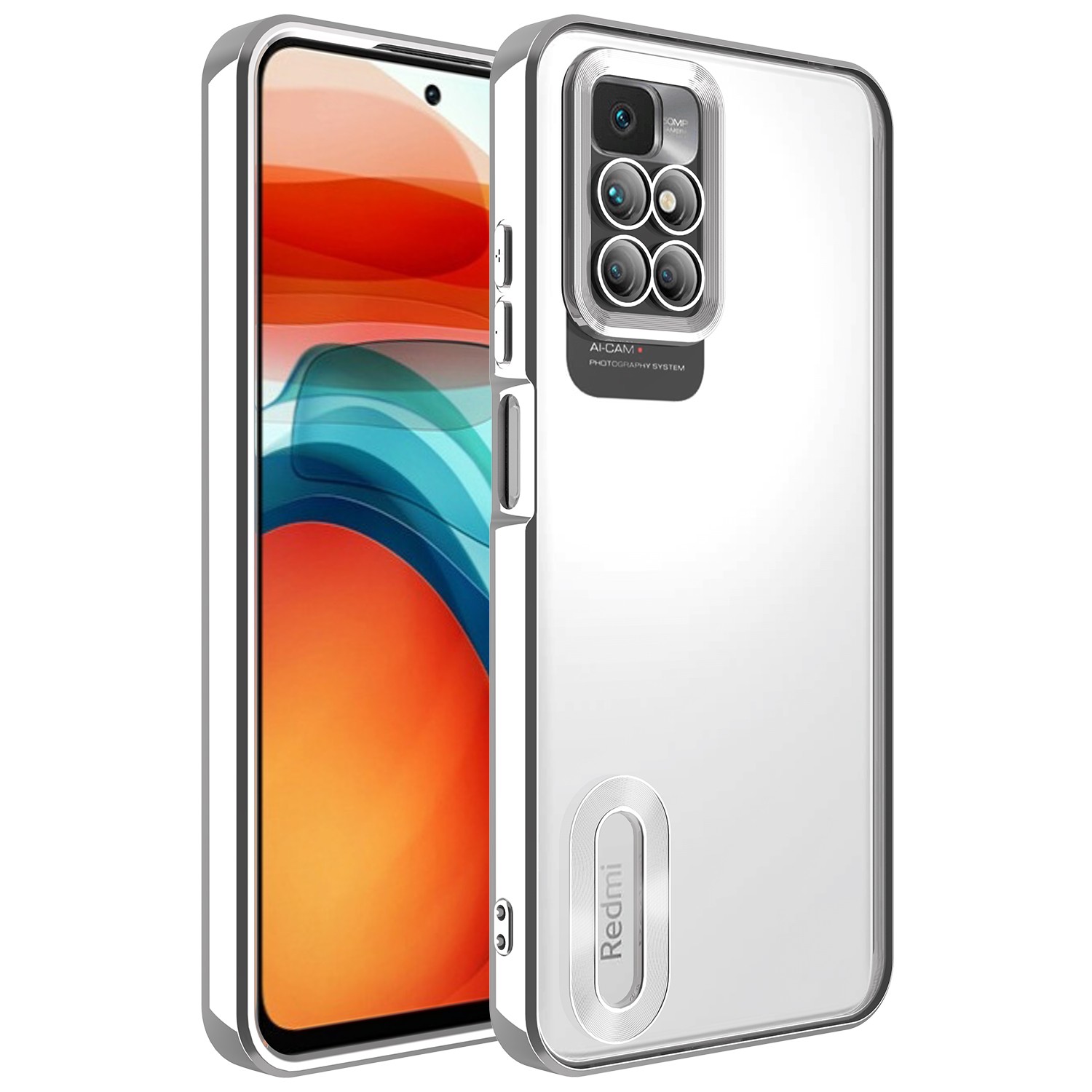 Xiaomi Redmi 10 Kamera Korumalı Logo Gösteren Zore Omega Kılıf
