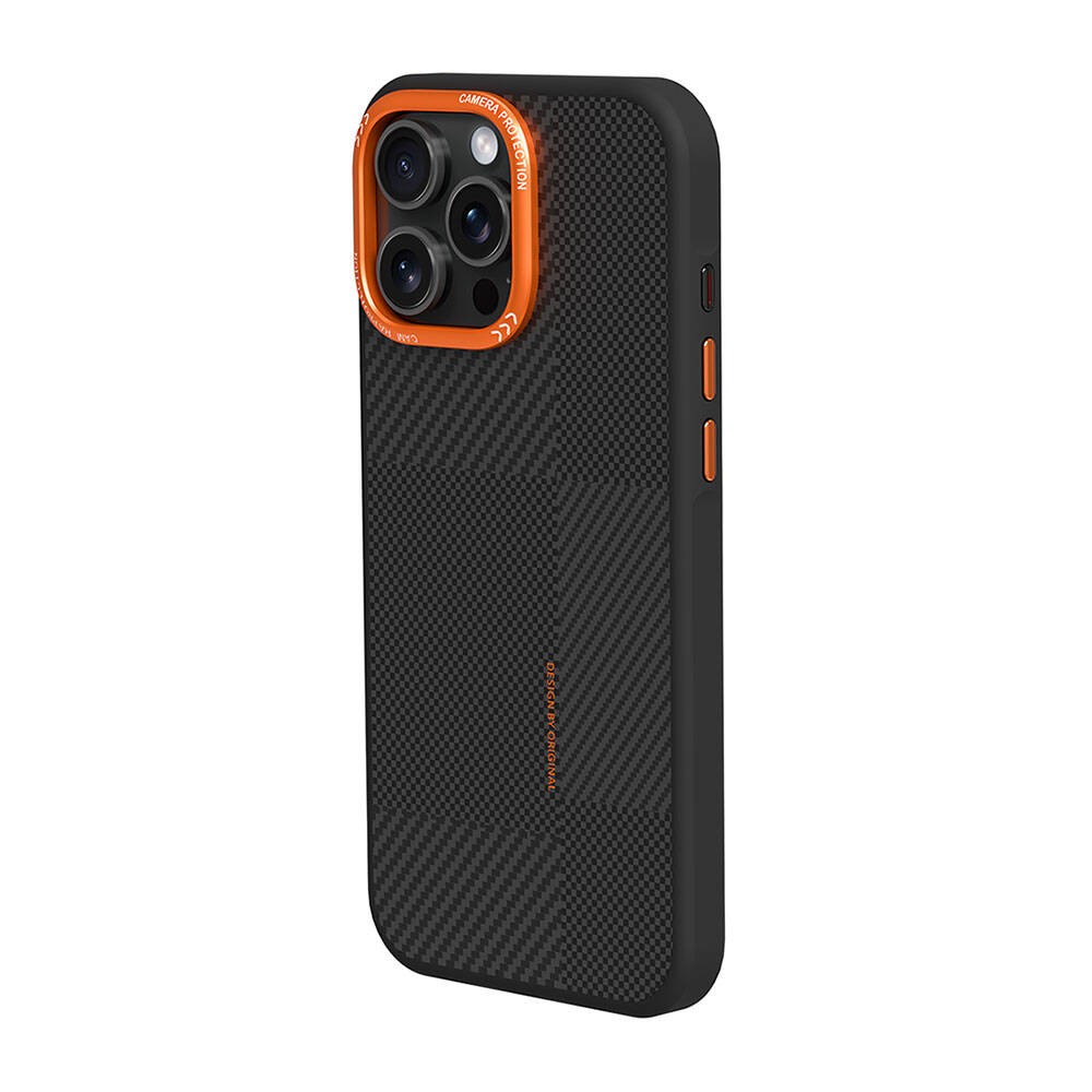 iPhone 15 Pro Max Case Carbon Fiber Look Zore Camping Case with Magsafe Charging Feature