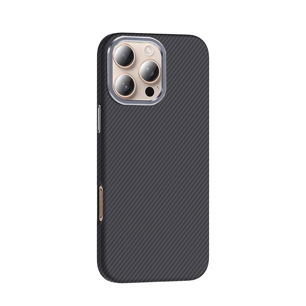 Apple iPhone 16 Pro Kılıf M-safe Şarj Özellikli Karbon Fiber Görünümlü Zore Gros Kapak