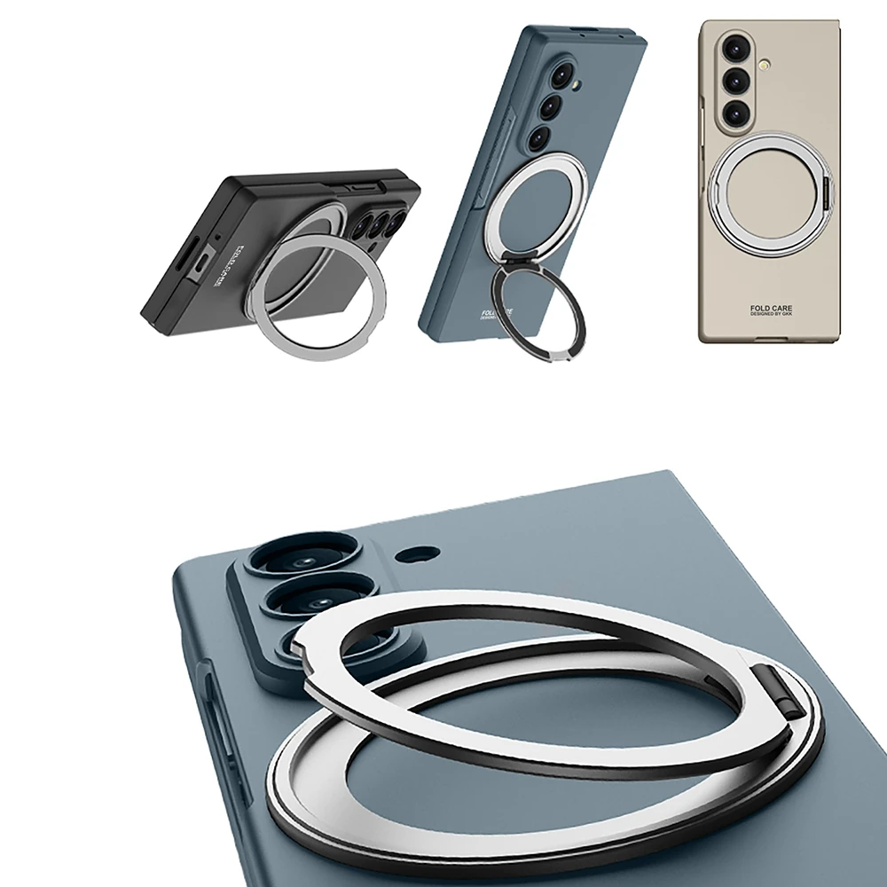 Galaxy Z Fold 7 Kılıf M-safe Şarj Özellikli Zore Kıpta Yüzüklü Kamera Korumalı Kapak