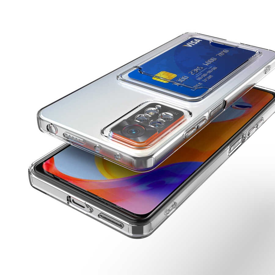 Xiaomi Redmi Note 11 Global Kartlıklı Şeffaf Zore Setra Clear Silikon Kılıf