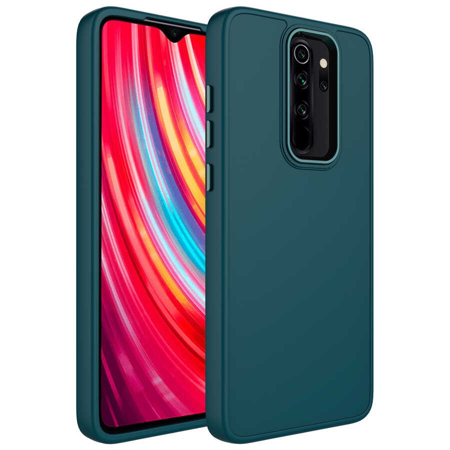 Xiaomi Redmi Note 8 Pro Metal Çerçeve ve Buton Tasarımlı Silikon Zore Luna Kapak
