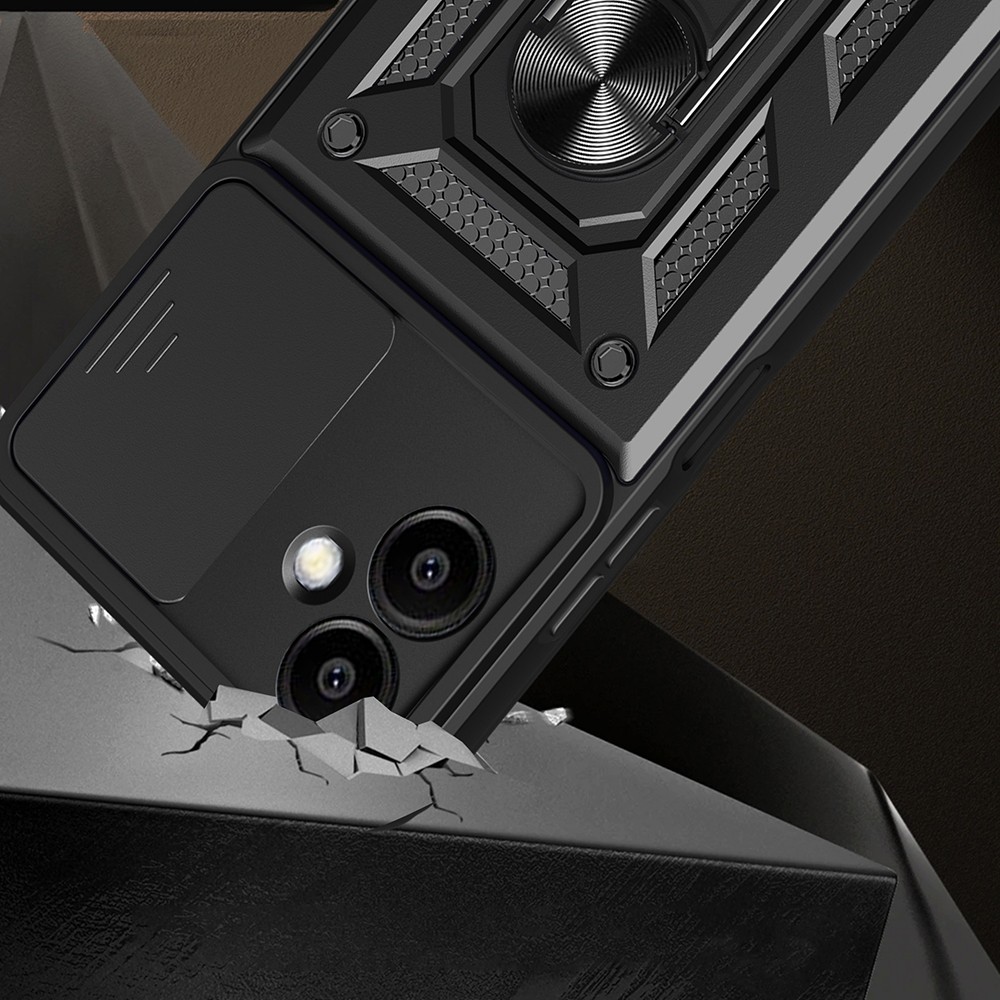 Galaxy A06 Kılıf Magnetik Standlı Kamera Korumalı Zore Sürgülü Vega Kılıf