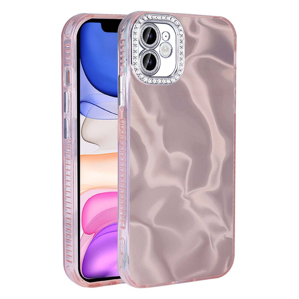 iPhone 12 Case with Airbag Shiny Stone Detail Designed Rona Stone Cover