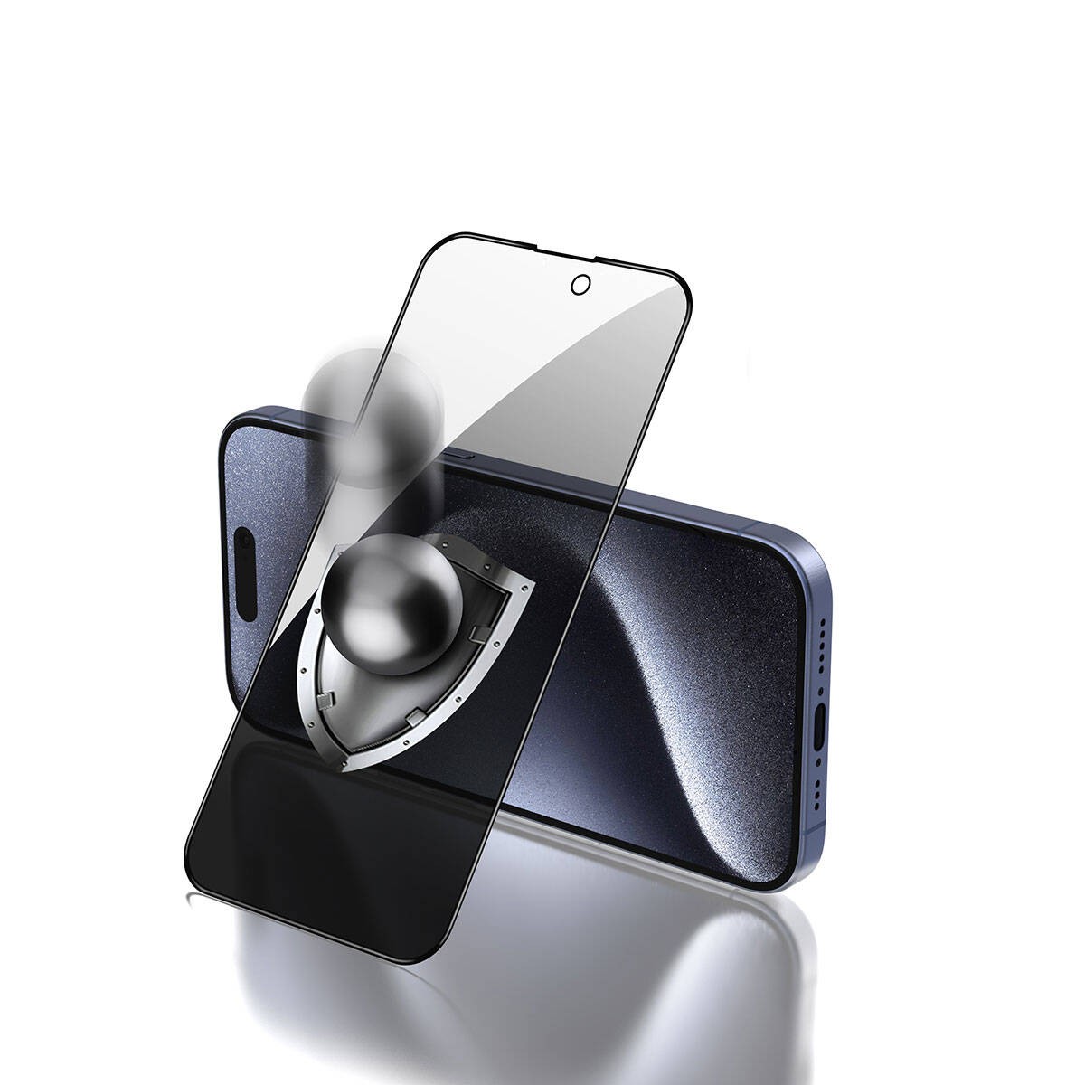 iPhone 15 Pro Max Zore Rika Premium Privacy Temperli Cam Ekran Koruyucu