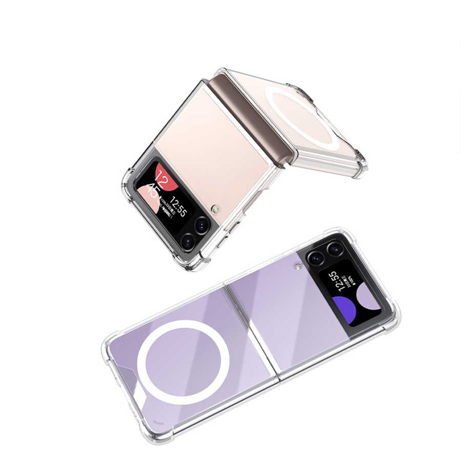 Galaxy Z Flip 4 Wireless Şarj Özellikli Airbagli Zore Kıpta Anti Shock Magsafe