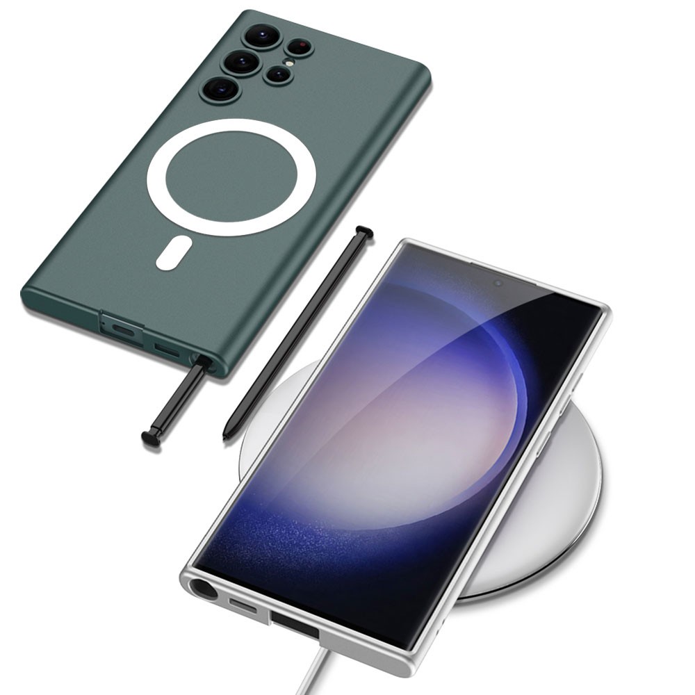 Galaxy S23 Ultra Wireless Şarj Özellikli Zore Kıpta Magsafe Silikon