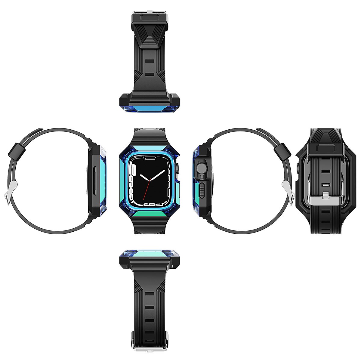 Watch 42mm Zore KRD-88 Sert PC Kasa Koruyuculu Silikon Kordon