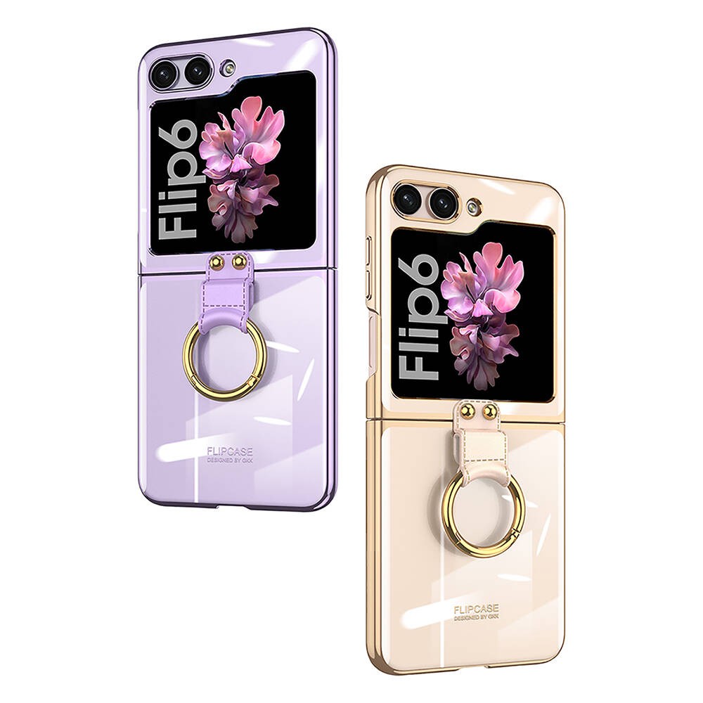 Galaxy Z Flip 6 Case Zore Ring Kipta Cover