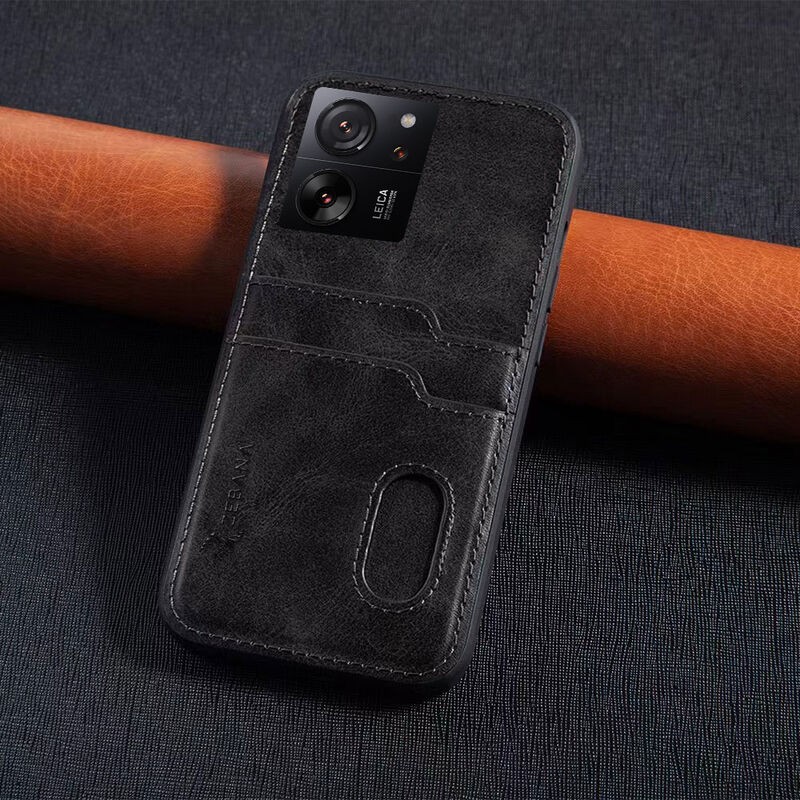 Xiaomi Mi 13T Uyumlu Zebana Kartlıklı Pu Deri Kılıf
