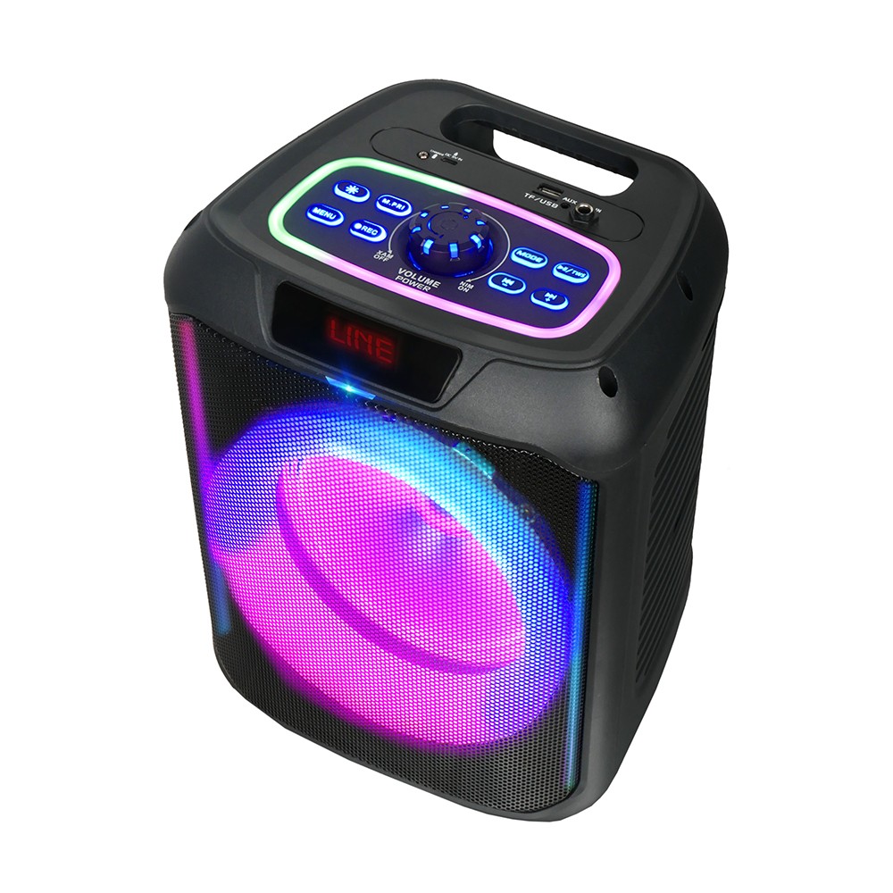 Rona GD-907 Dijital LED Göstergeli FM Radyolu Mikrofonlu RGB TWS 8 inç Stereo Bass Kablosuz Karaoke