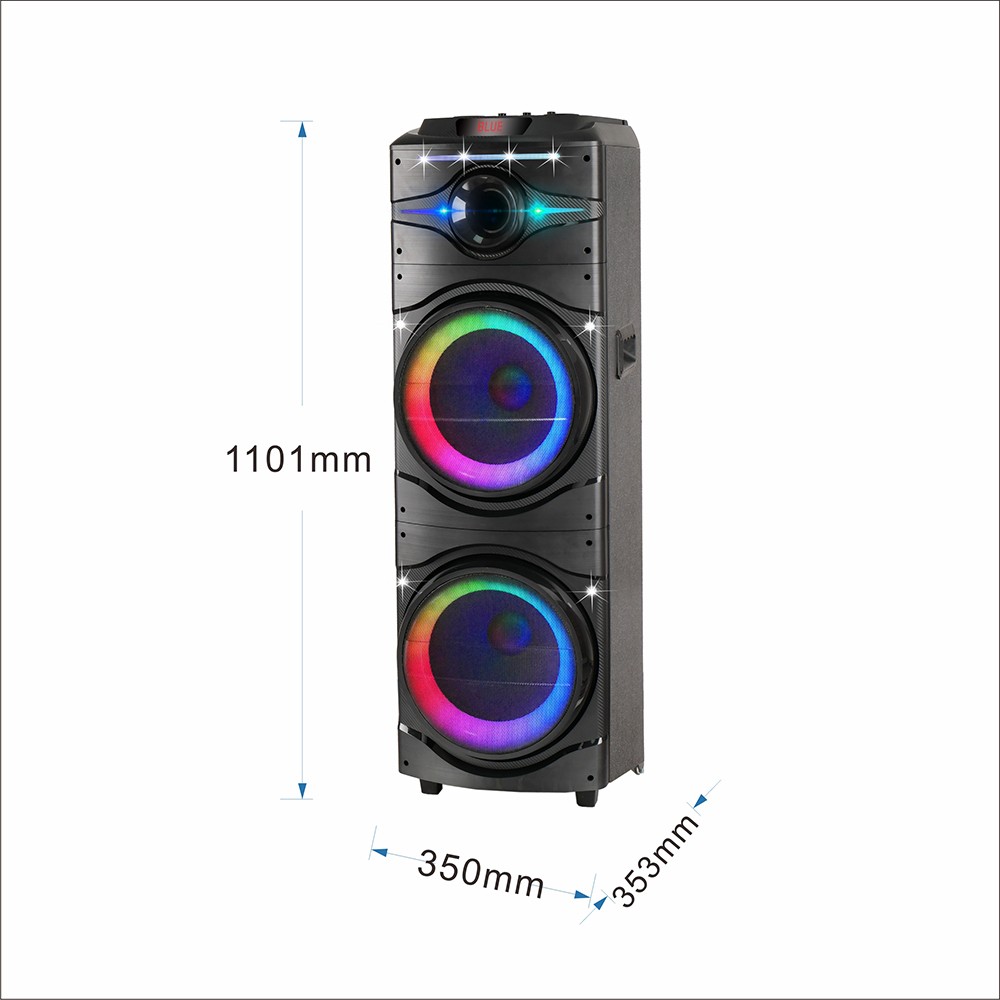 Rona GD-2016 Dijital LED Göstergeli FM Radyolu Mikrofonlu RGB TWS Çift 12 inç Stereo Bass Kablosuz K