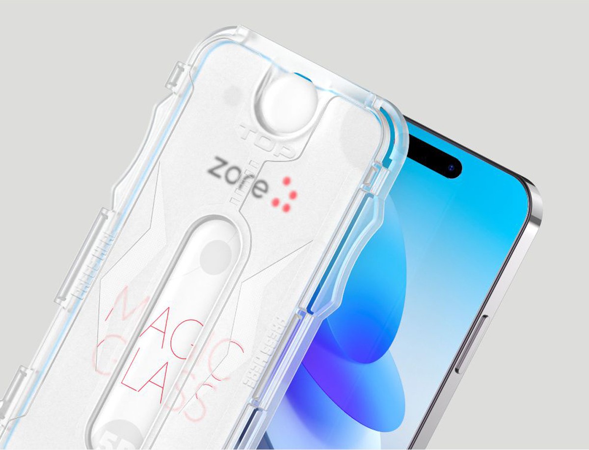 iPhone 15 Pro Zore Kolay Uygulama Aparatlı 5D Magic Glass Cam Ekran Koruyucu