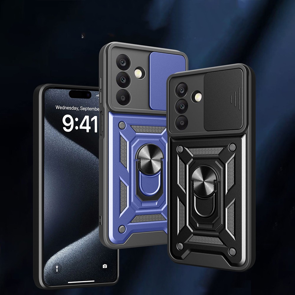 Galaxy A17 Kılıf Magnetik Standlı Kamera Korumalı Zore Sürgülü Vega Kapak