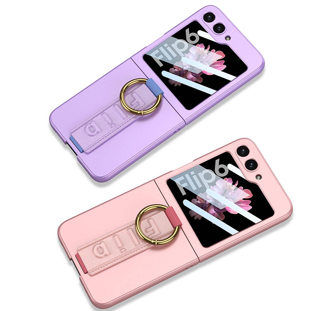 Galaxy Z Flip 6 Case with Camera Protection Ring Zore Flip Ring K谋pta Cover