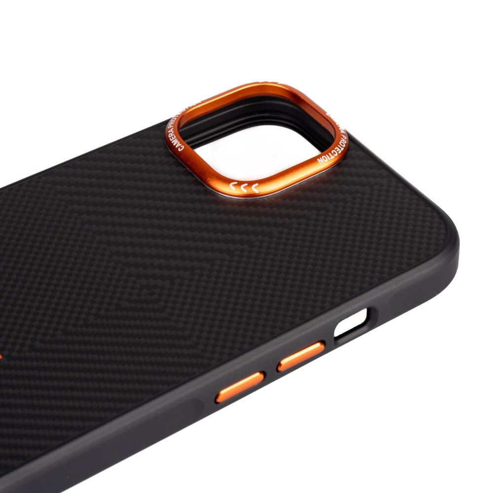 iPhone 15 Case Carbon Fiber Look Zore Camping Case with Magsafe Charging Feature