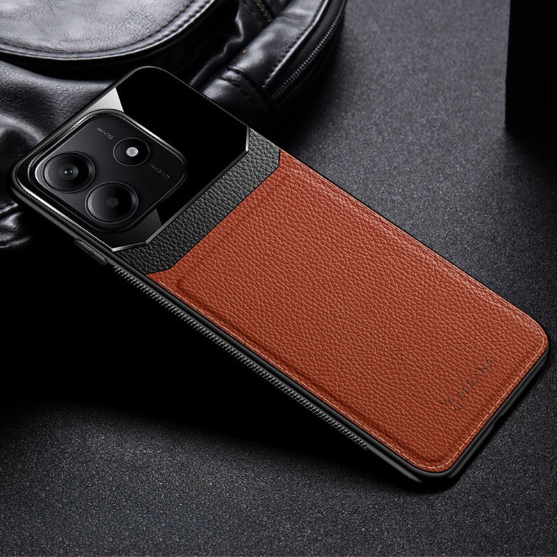 Xiaomi Redmi Note 14 5G Uyumlu Zebana Lens Pu Deri Kılıf