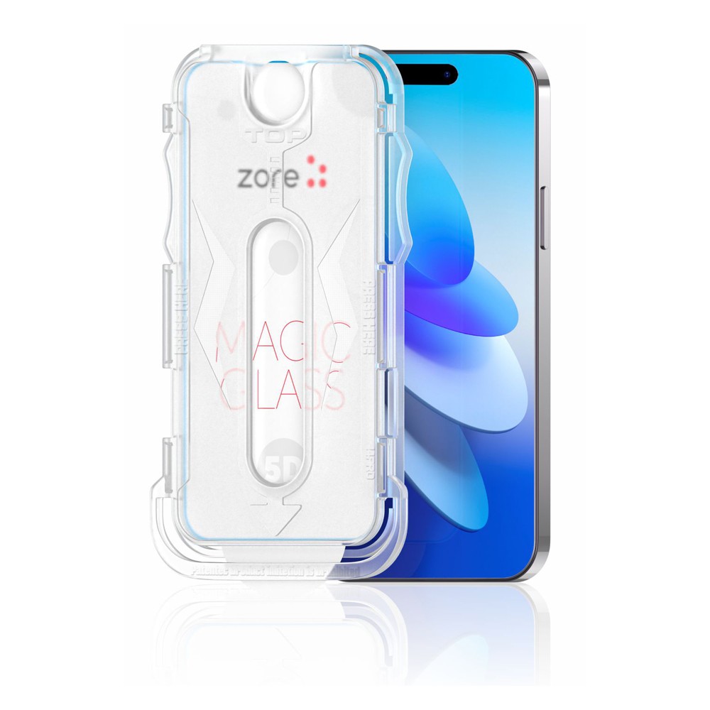 iPhone 14 Pro Max Zore Kolay Uygulama Aparatlı 5D Magic Glass Cam Ekran Koruyucu