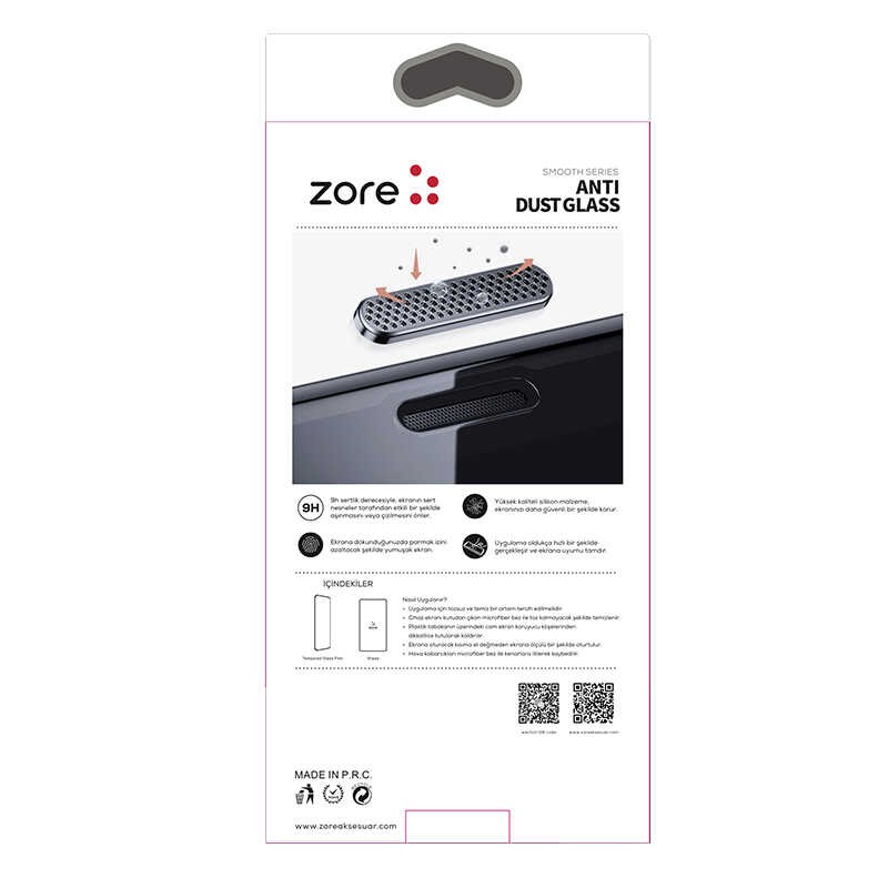 iPhone 15 Pro Ahize Toz Önleyici Zore Anti-Dust Temperli Ekran Koruyucu