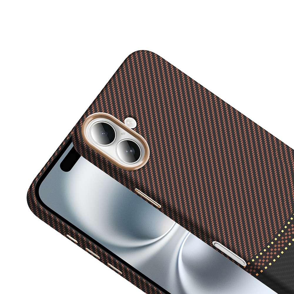 Apple iPhone 16 Plus Kılıf M-safe Şarj Özellikli Karbon Fiber Görünümlü Zore Gros Kapak