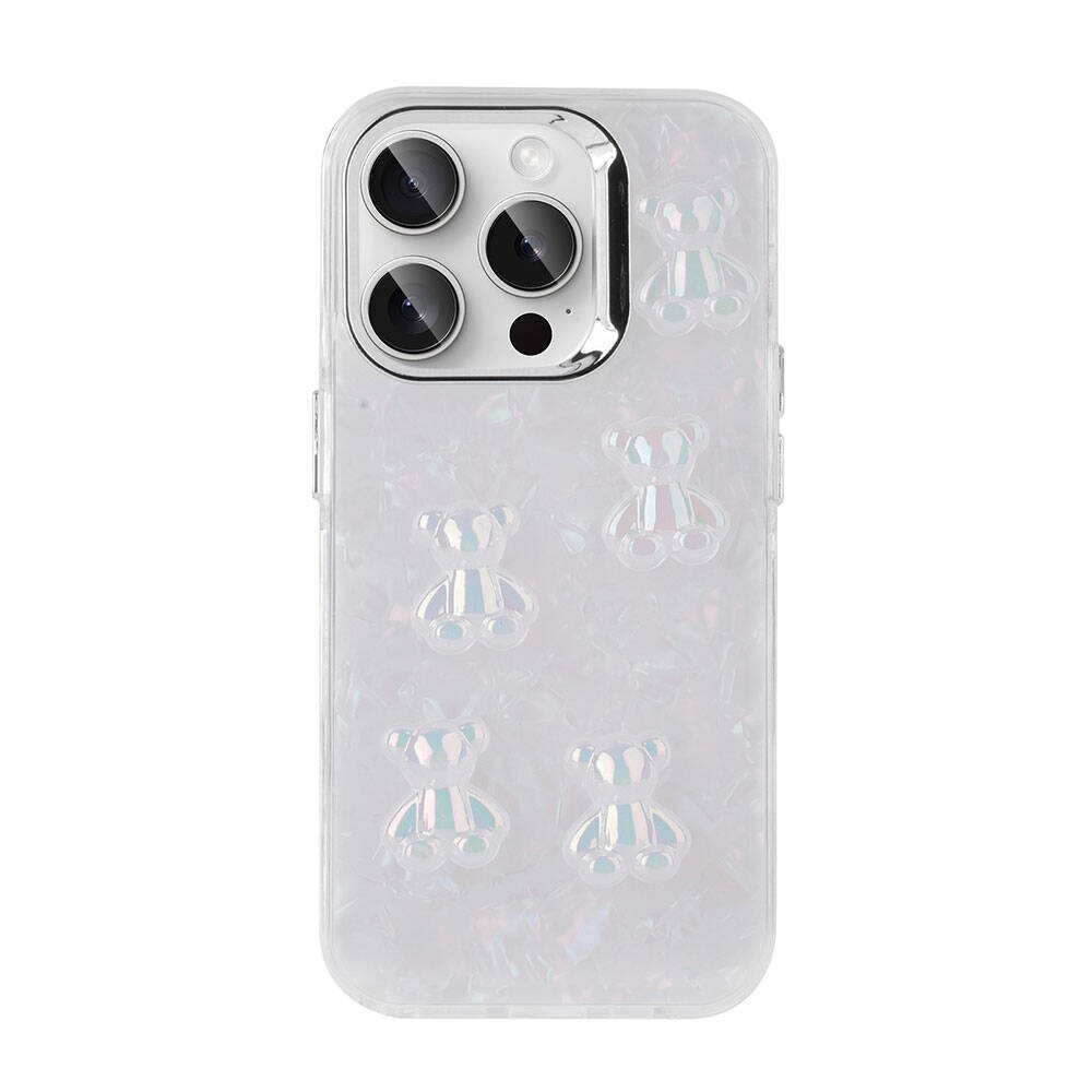 iPhone 15 Pro Max Kabartma Figürlü Parlak Zore Eralli Silikon
