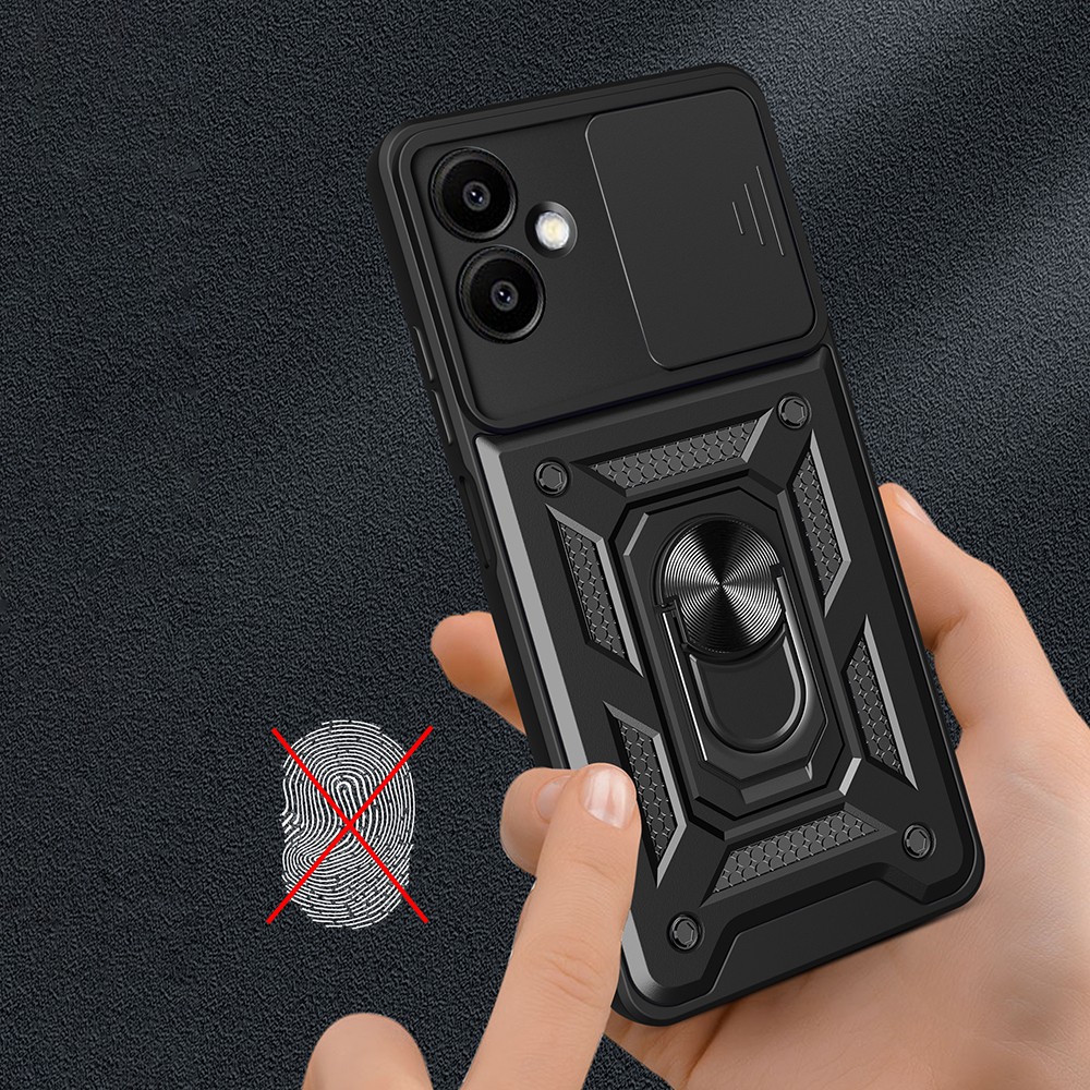 Galaxy A06 Kılıf Magnetik Standlı Kamera Korumalı Zore Sürgülü Vega Kılıf