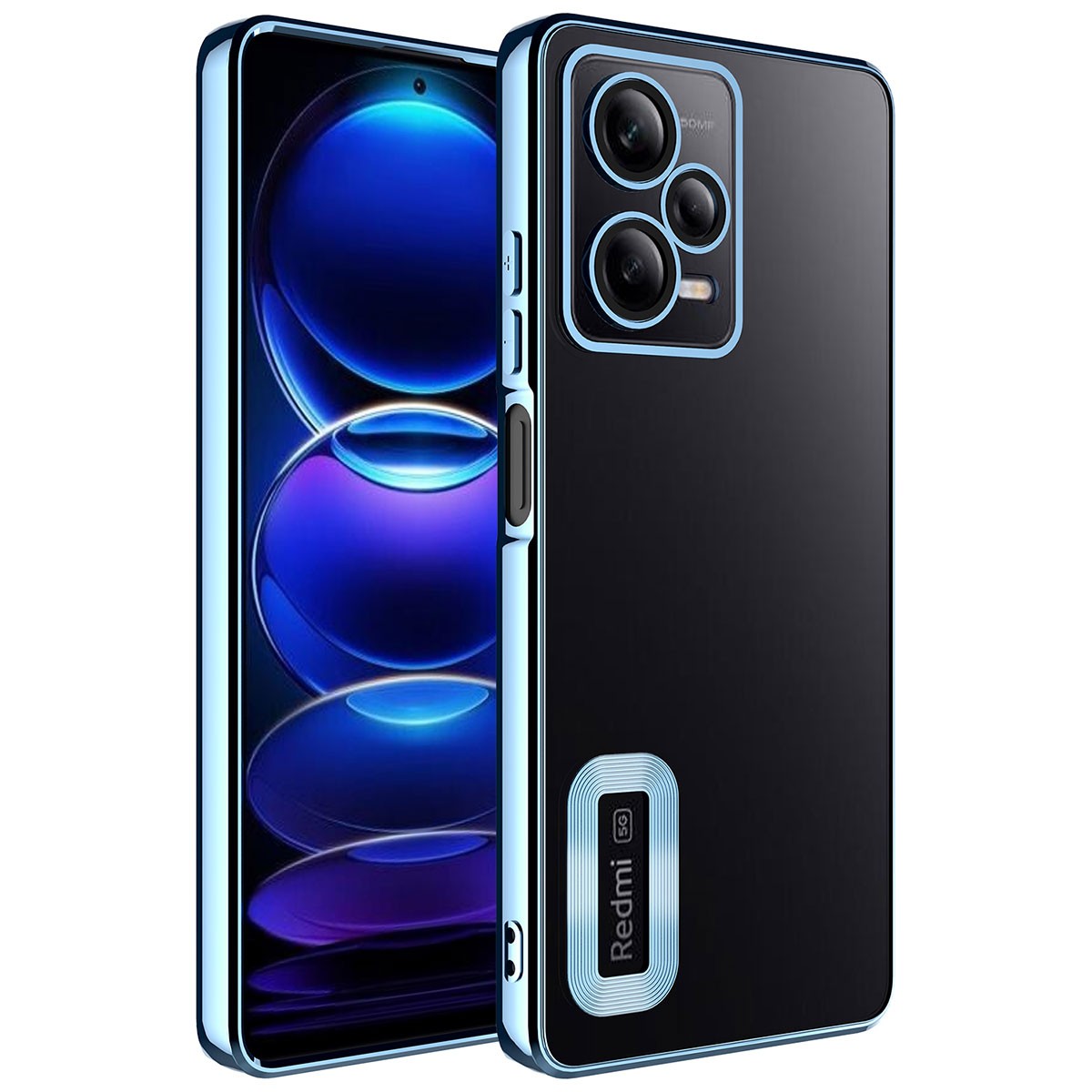 Xiaomi Redmi Note 12 Pro 5G Kamera Korumalı Logo Gösteren Zore Omega Kılıf