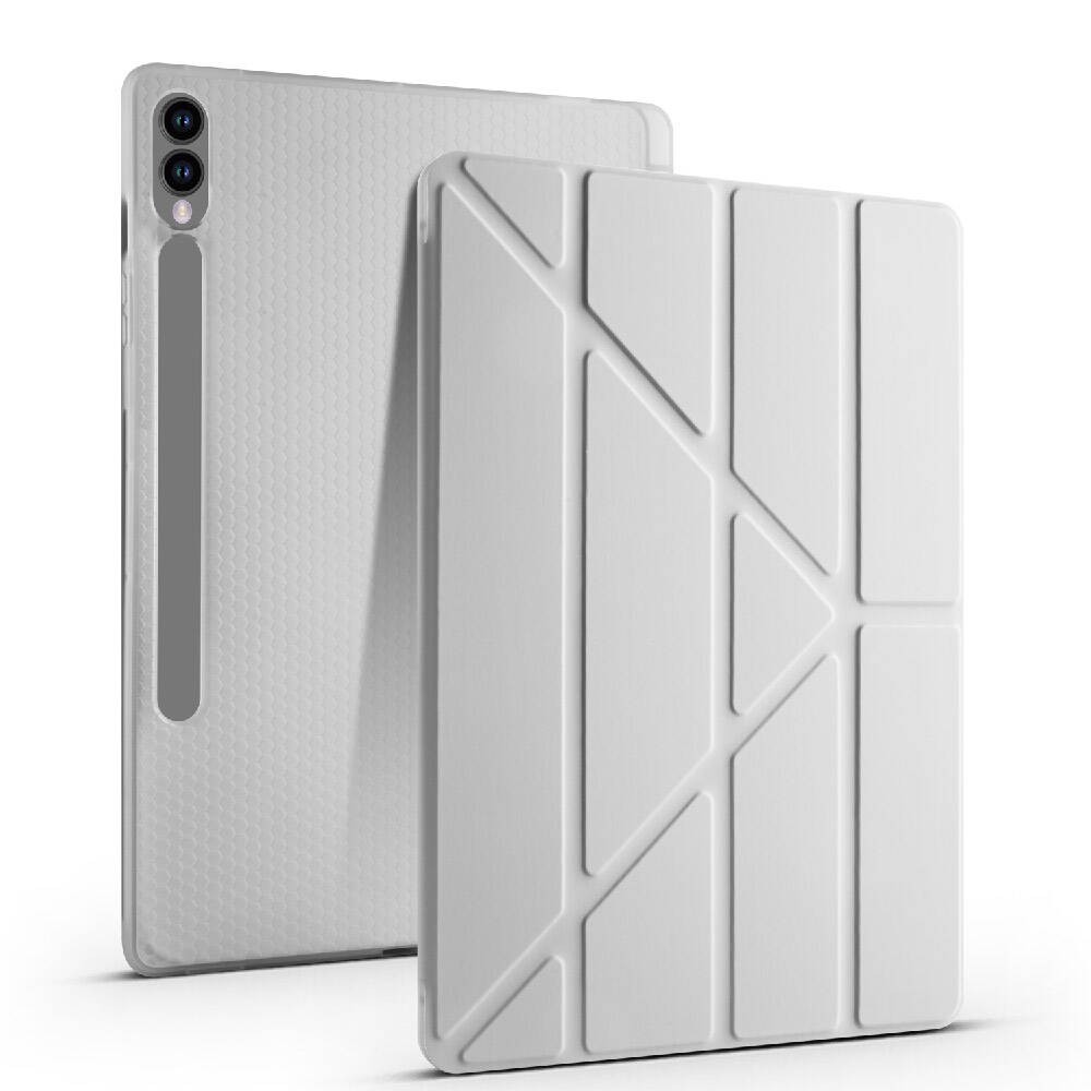 Galaxy Tab S9 FE Plus  Zore Tri Folding Kalem Bölmeli Standlı