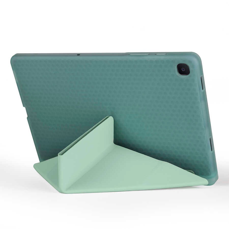 Galaxy Tab S9 Plus Kılıf Rona Tri Folding Kalem Bölmeli Standlı Kılıf