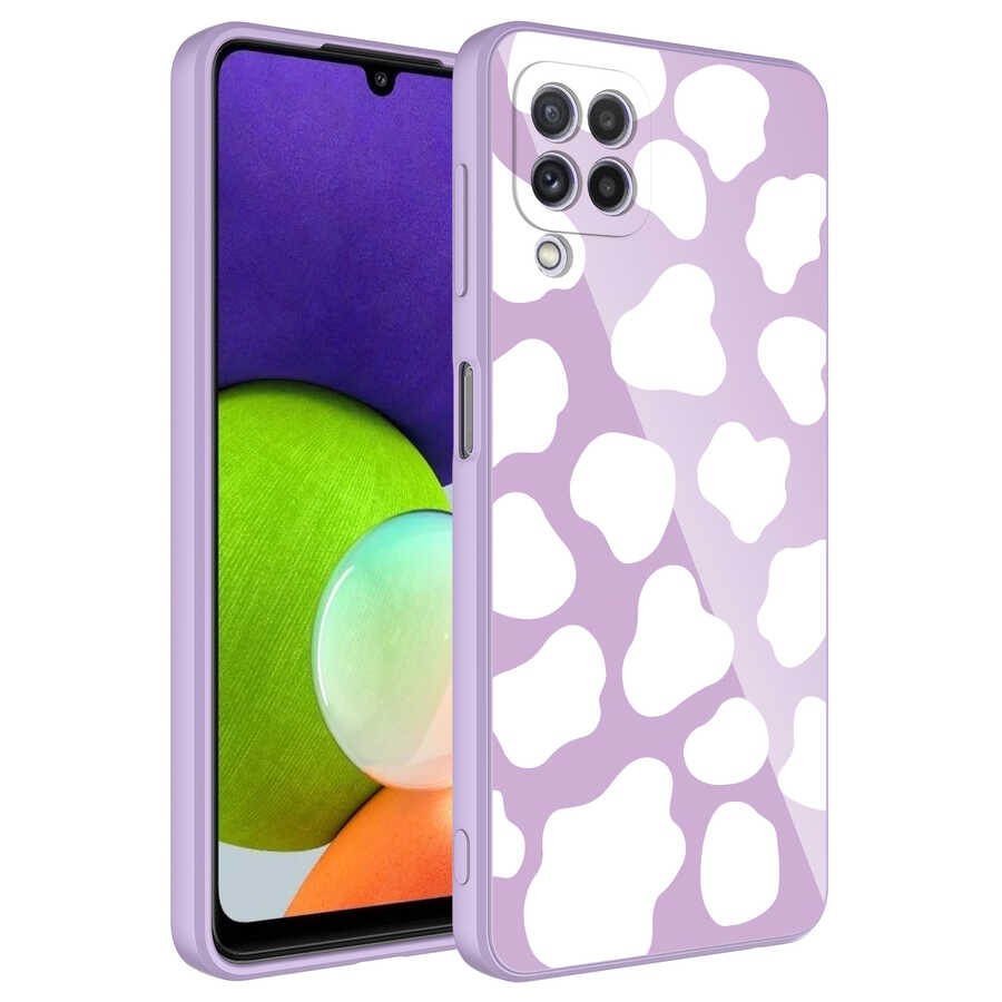 Galaxy A22 4G Kamera Korumalı Desenli Sert Silikon Zore Epoksi Kılıf