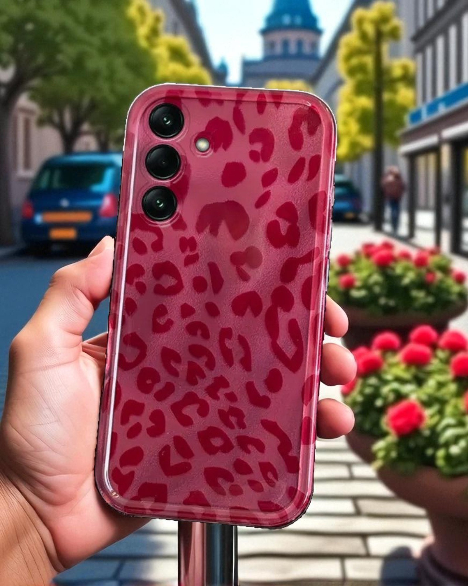 Samsung Galaxy S24 Uyumlu Leopar Desenli Zebana Luxe Silikon Kılıf
