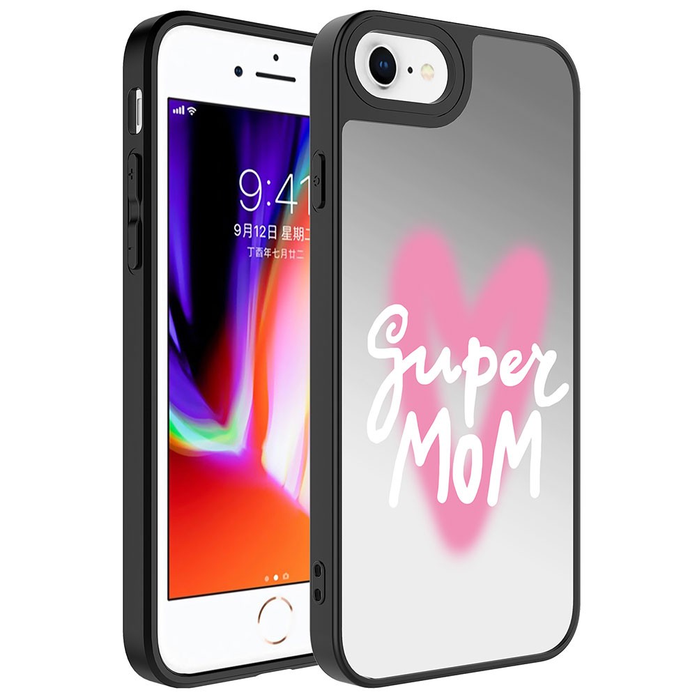 iPhone SE 2020 Aynalı Desenli Kamera Korumalı Parlak Zore Mirror Kapak