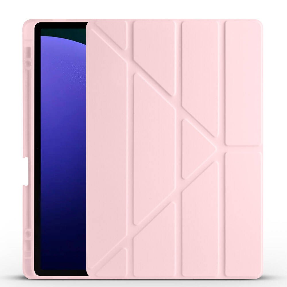 Galaxy Tab S9 Plus  Zore Tri Folding Kalem Bölmeli Standlı