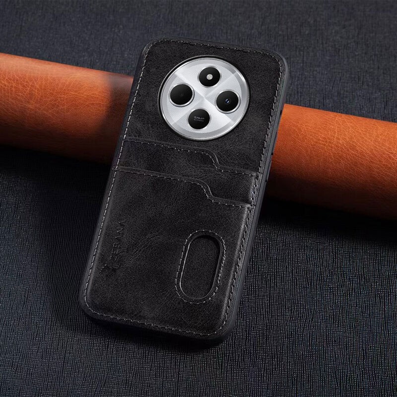 Xiaomi Redmi 14C Zebana Kartlıklı Pu Deri Kılıf
