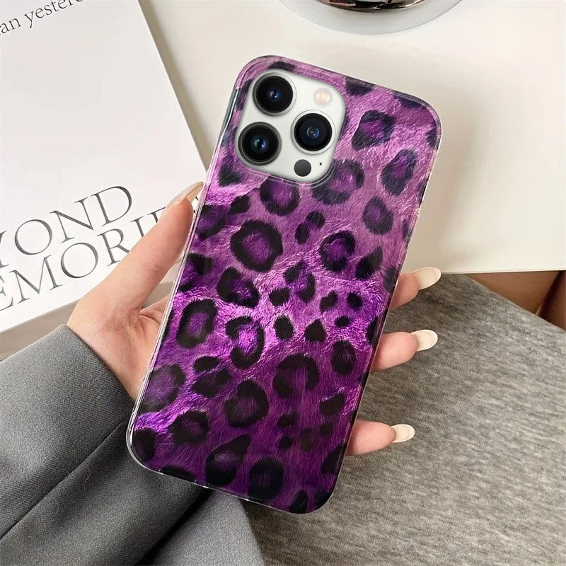 iPhone 14 Pro Max Uyumlu Leopar Desenli Zebana Luxe Silikon Kılıf