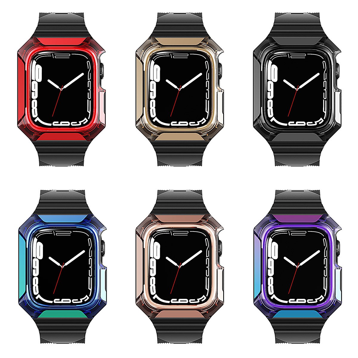 Watch 42mm Zore KRD-88 Sert PC Kasa Koruyuculu Silikon Kordon