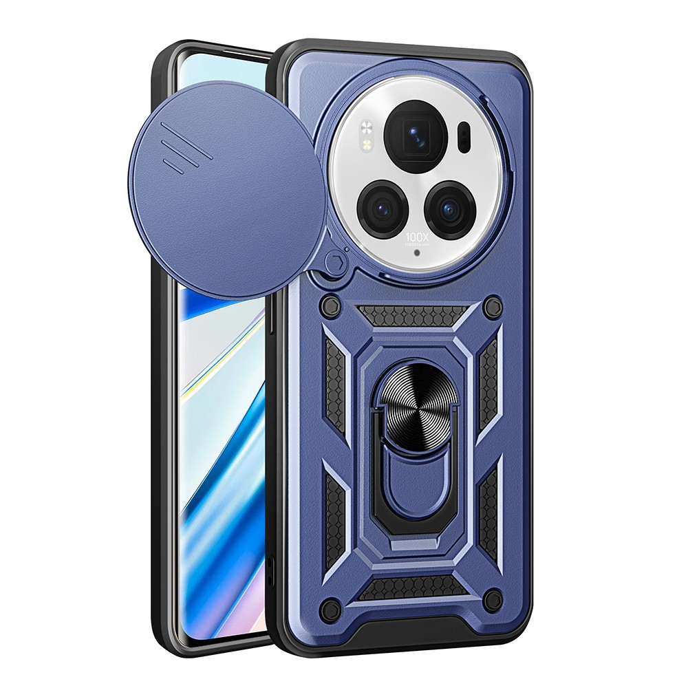 Honor Magic 6 Pro Kılıf Magnetik Standlı Kamera Korumalı Zore Sürgülü Vega Kılıf