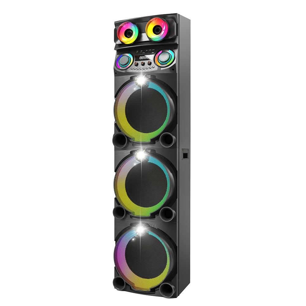 Zore GD-3127 Dijital LED Göstergeli Mikrofonlu RGB TWS Üçlü 12 inç Stereo Bass Kablosuz Karaoke Hoparlör