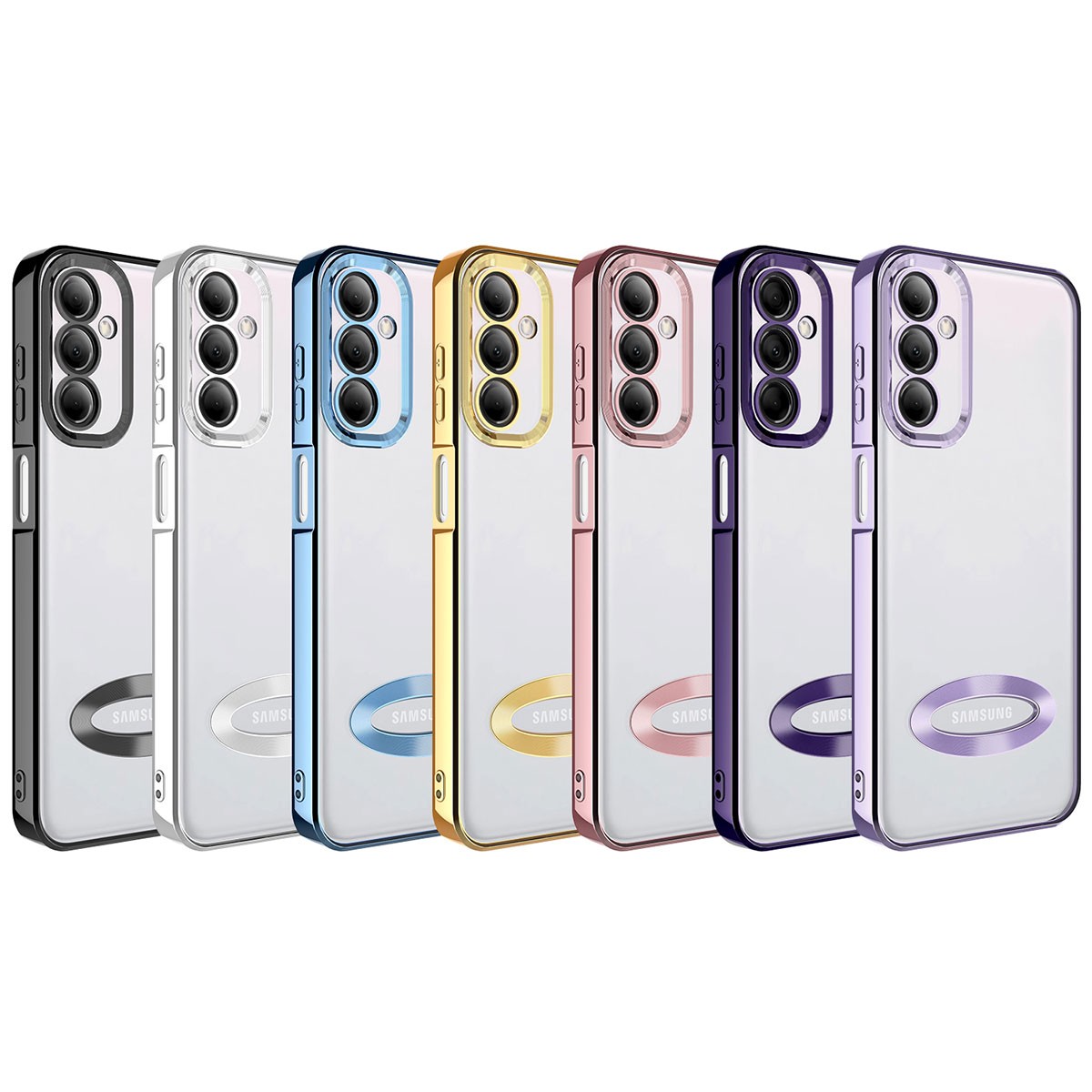 Galaxy M14 Kamera Korumalı Logo Gösteren Zore Omega Kılıf