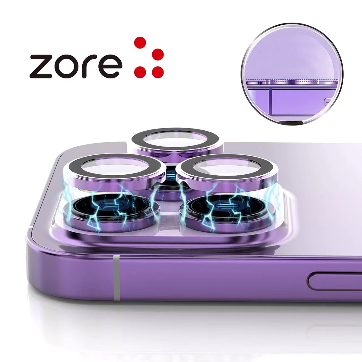 iPhone 15 Plus Zore CL-12 Premium Sapphire Anti-Fingerprint Anti-Reflective Camera Lens Protector