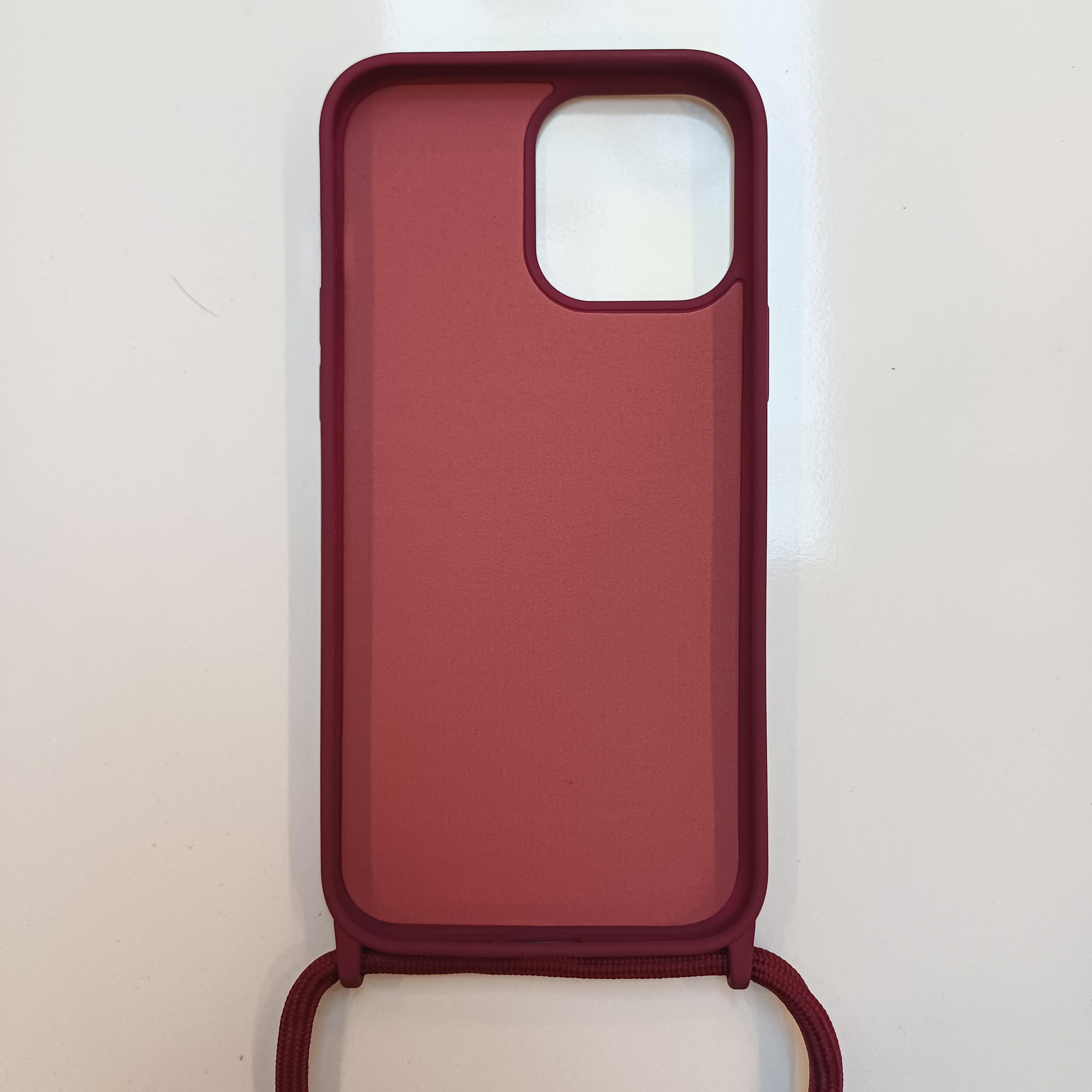 iphone 11 Pro Max Boyun Askılı İç Kısmı Kadife Ropi Seyahat Kılıfı
