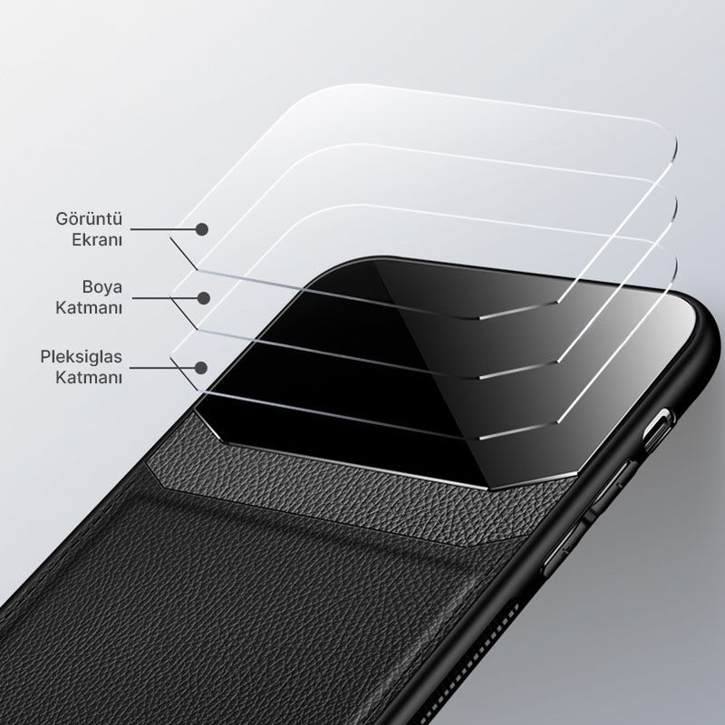 Apple iPhone 14 Pro Uyumlu Zebana Lens Pu Deri Kılıf